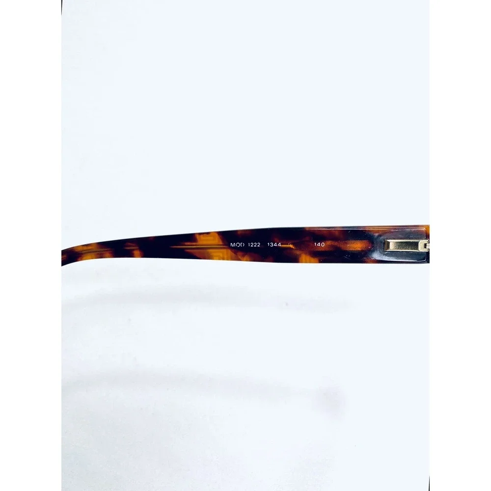 Versace Black Gold Metal Wayfarer Glasses Tortoise Temple MOD 1222 53 17 140